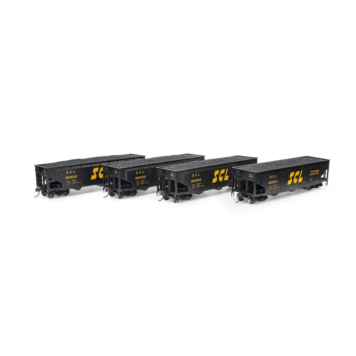 Athearn HO Scale 40ft Offset Coal Hopper w/Load, SCL #1 (4 Pack)