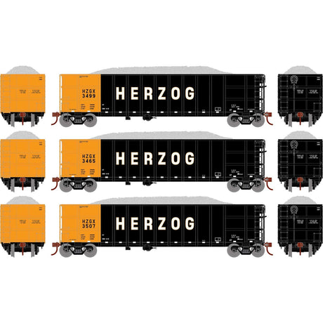 Athearn N Scale Thrall High Side Gondola w/Load, HZGX #3 (3 Pack)