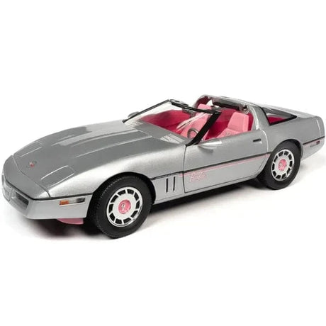 Autoworld 1/18 Barbie Silver/Pink 1986 Chevy Corvette Diecast Model
