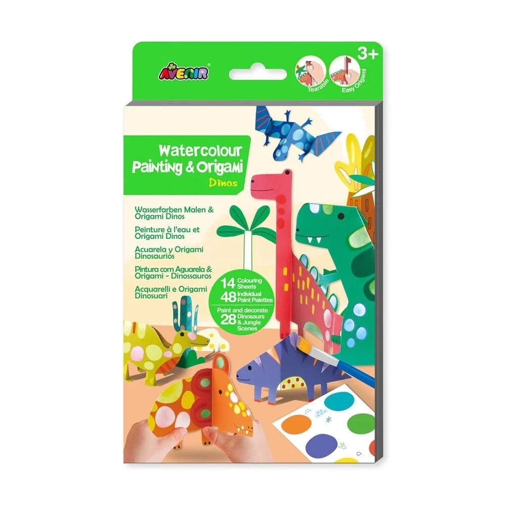 Avenir - Watercolour Painting & Origami - Dinos - Hobbytech Toys