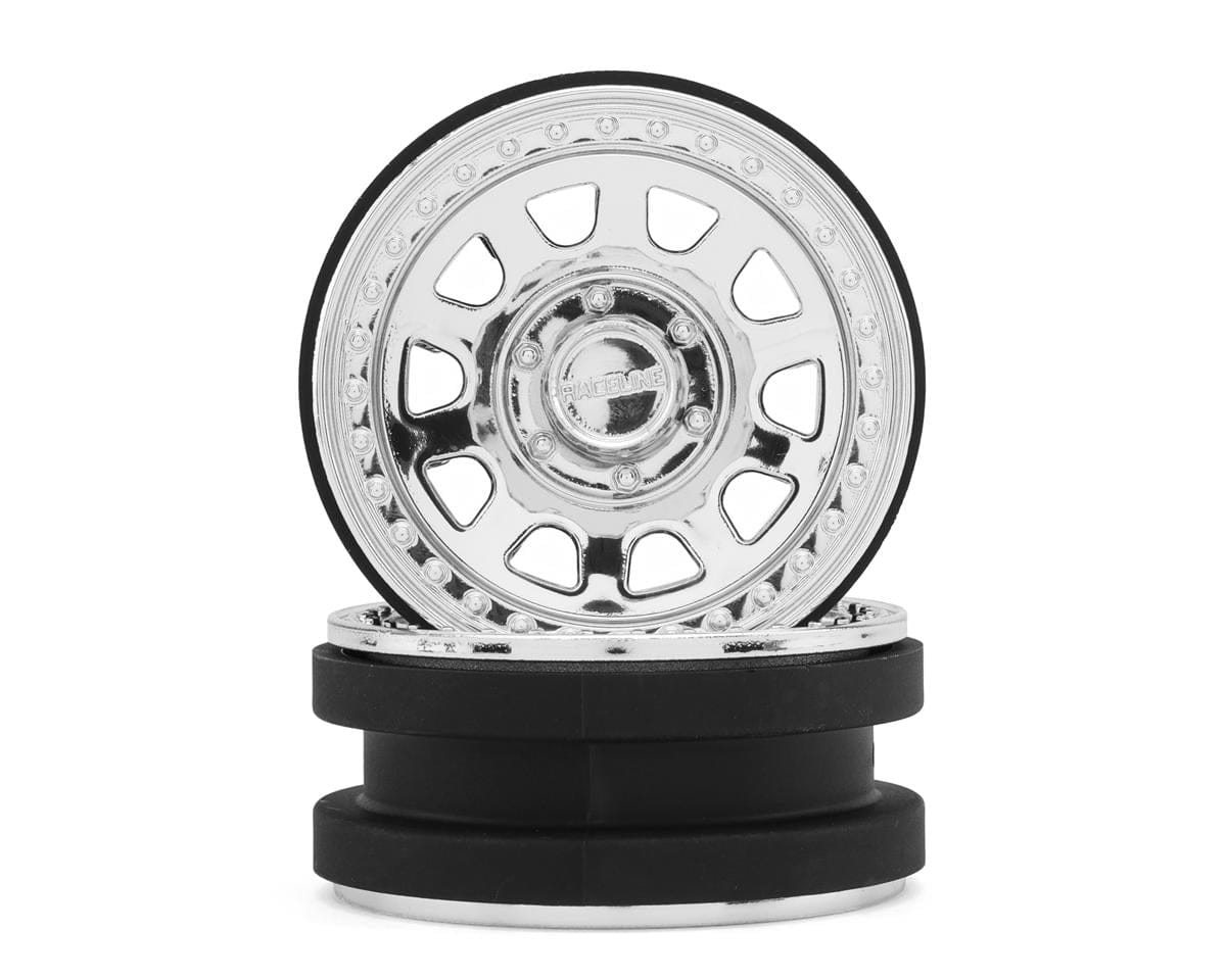 Axial 1.9 Raceline Daytona Beadlock Wheels Chrome (2) AXI-3878