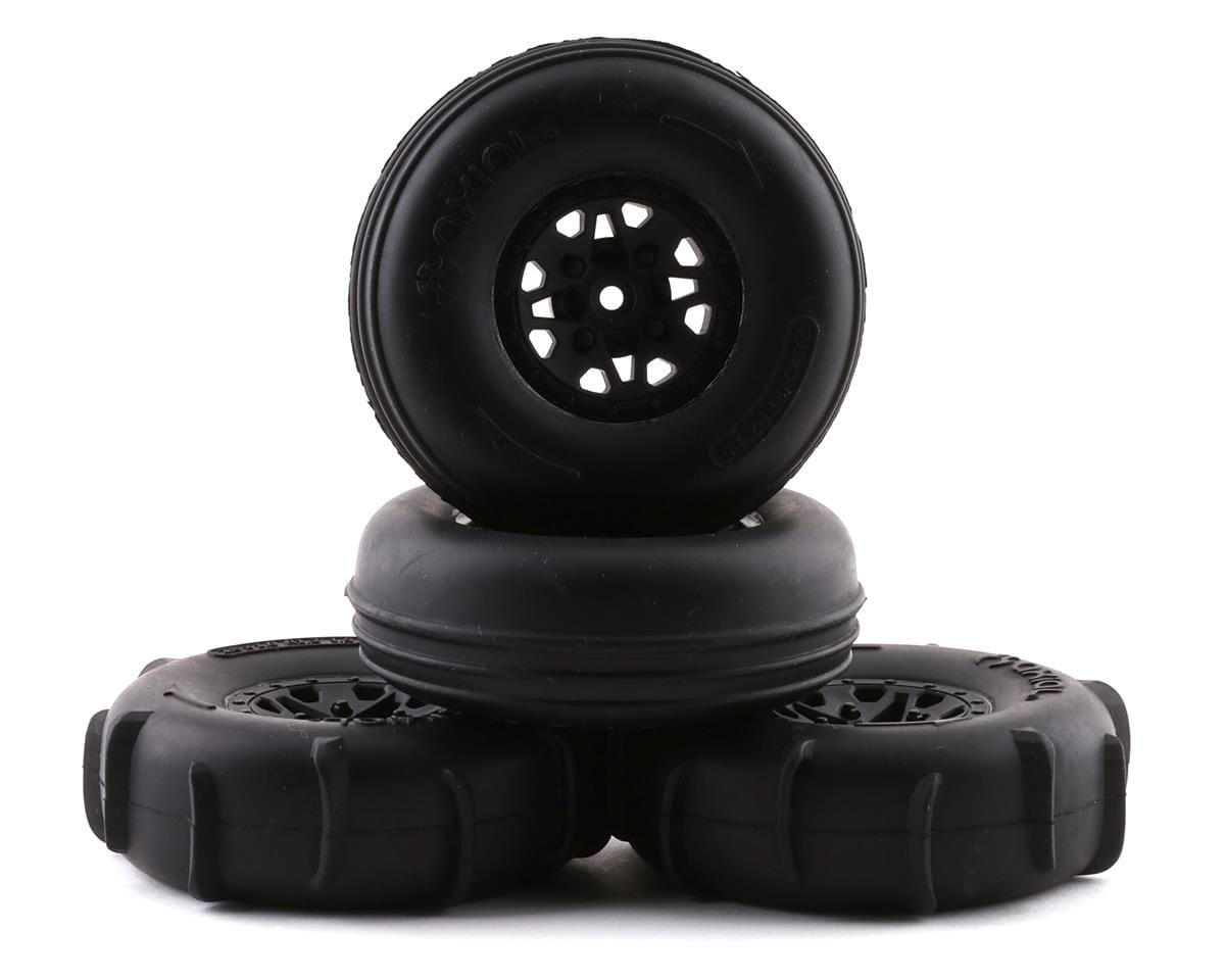 Axial ST28 Front Razor and Rear Paddle Tyre/Wheel Set, Yeti Jr - AXI41000