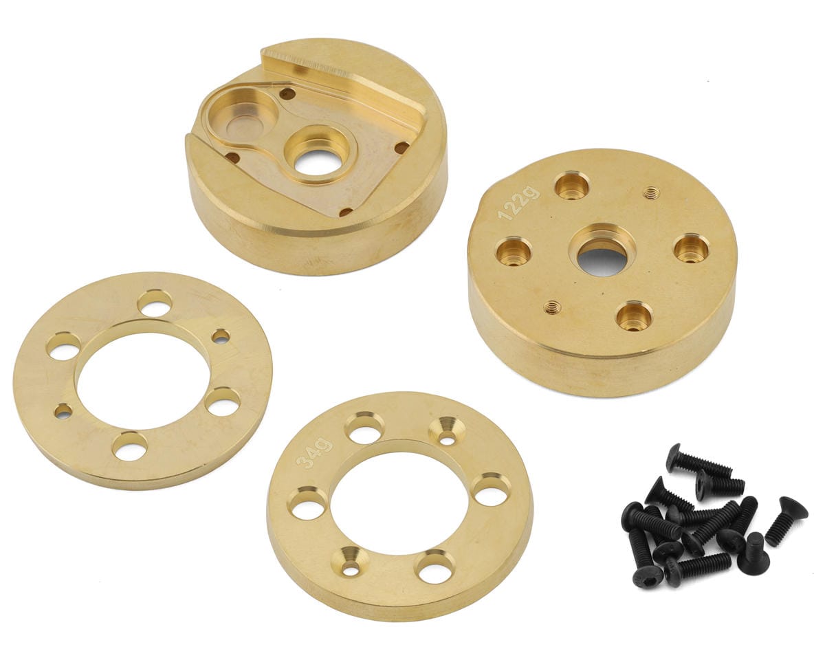 Axial Brass Portal Cover and Weights, AF16P, AXP8 - genuine Axial product AXI-2201