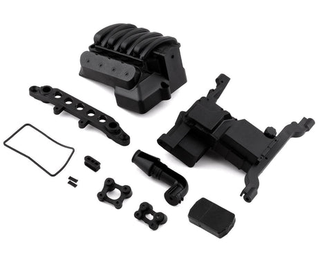 Axial Front Servo Mount with Engine Cover and Seals, SCX6 - AXI251005