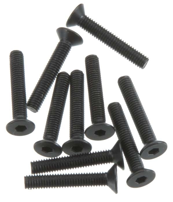Axial AXA148 M3x18mm Hex Socket Flat Head Screws Black (10)