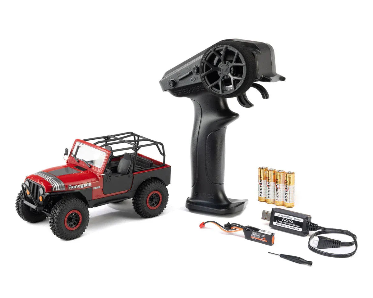 Axial SCX30 Jeep CJ-7 Renegade 1/30 Brushed Rock Crawler RTR Red