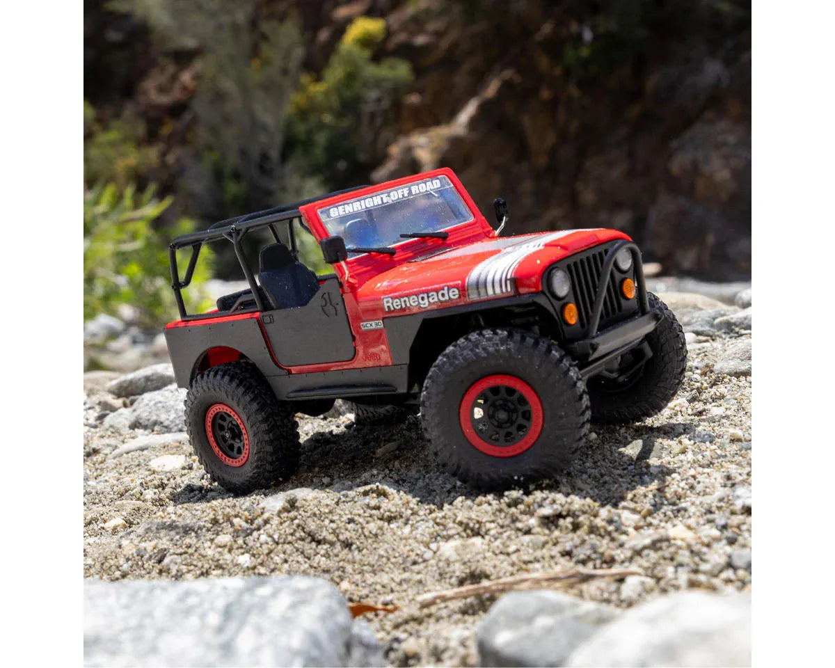 Axial SCX30 Jeep CJ-7 Renegade 1/30 Brushed Rock Crawler RTR Red