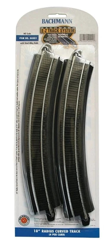 Bachmann 44401 HO Scale 18inch Radius Curved Track (4pcs) - Hobbytech Toys