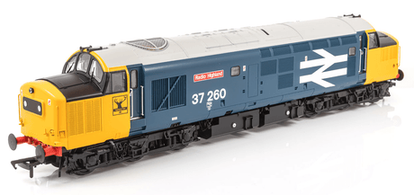 Bachmann Branchline 35 - 309SFX OO Scale Class 37/0 Centre Headcode 37260 Radio Highland BR Blue (Large Logo) - Deluxe DCC/Sound - Hobbytech Toys
