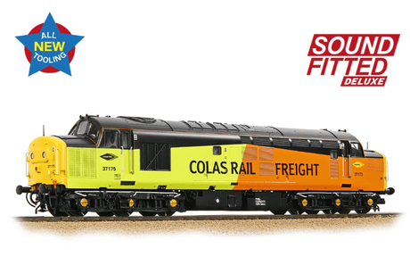 Bachmann Branchline 35 - 310SFX OO Scale Class 37/0 Centre Headcode 37175 Colas Rail - Deluxe DCC/Sound - Hobbytech Toys