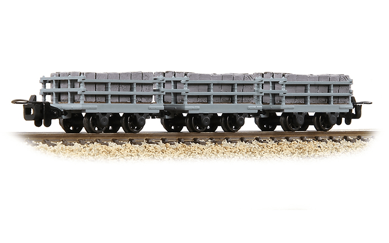 Bachmann Branchline 393-227 OO-9 Dinorwic Slate Wagons with sides 3-Pack Grey - With Load - Hobbytech Toys