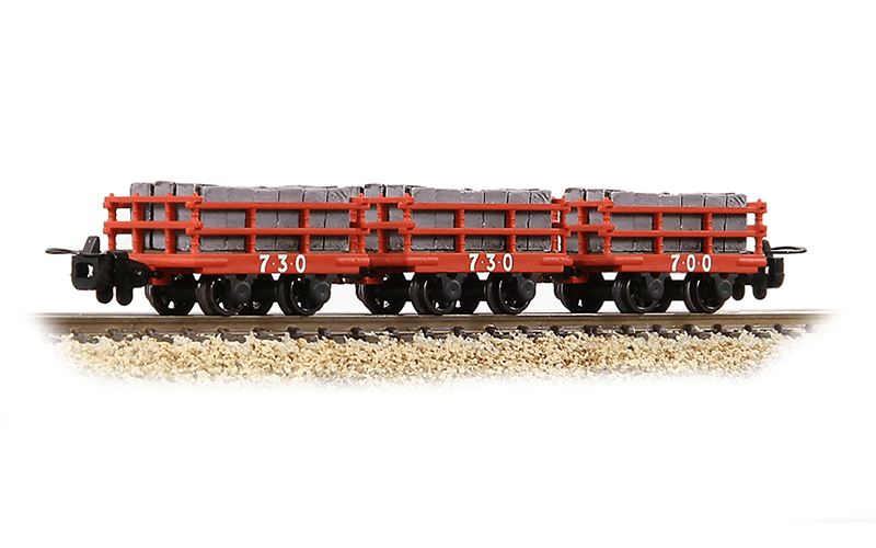 Bachmann Branchline 393-228 OO-9 Dinorwic Slate Wagons with sides 3-Pack Red - With Load - Hobbytech Toys