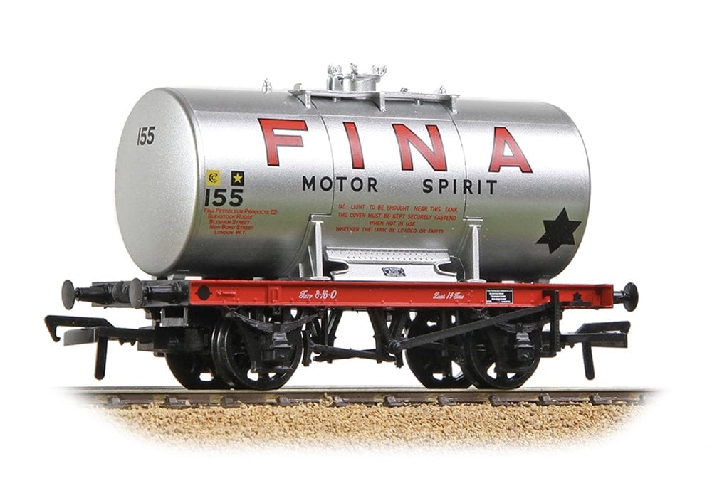 Bachmann Branchline 38-781 OO 14T Anchor-Mounted Tank Wagon Fina Silver