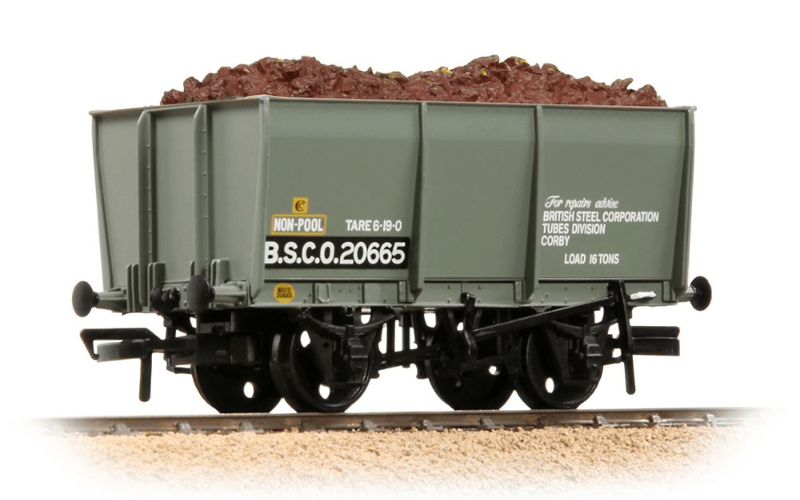 Bachmann Branchline OO Scale 16T Steel Slope-Sided Tippler Mineral Wagon BSC Grey [WL]