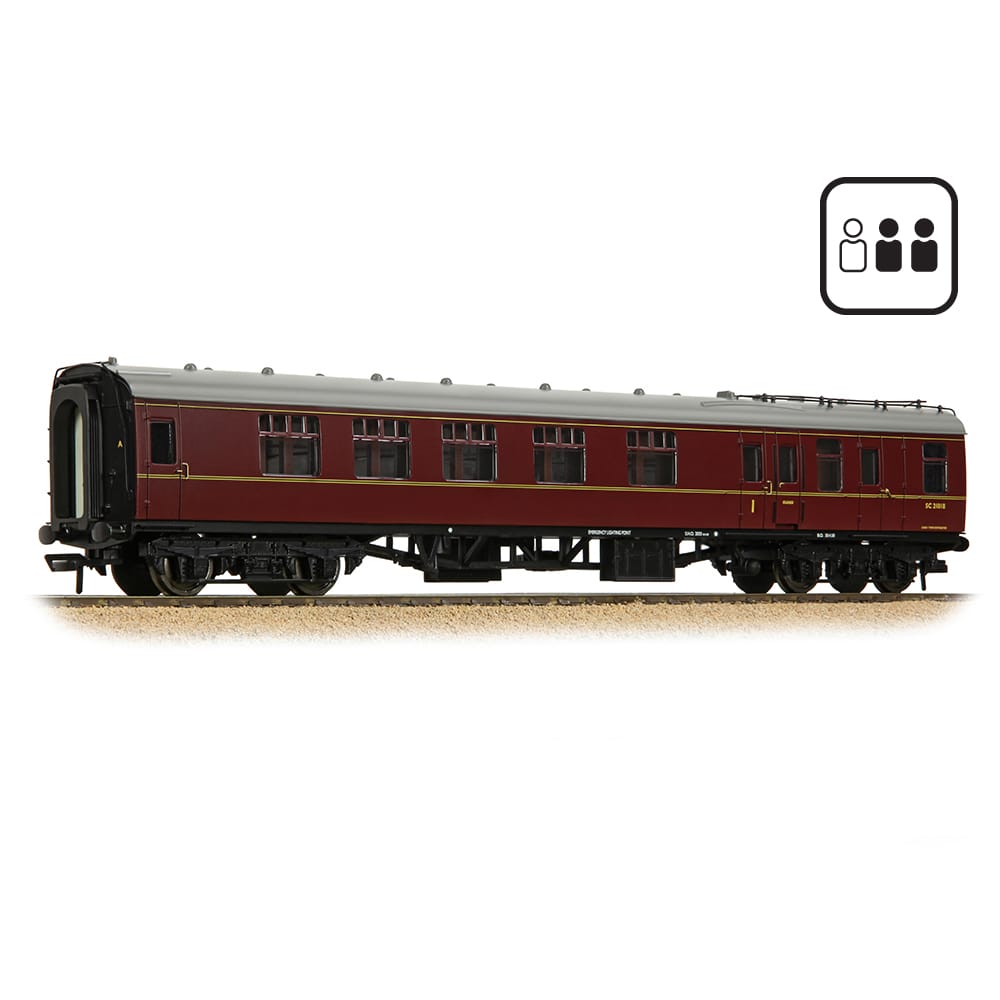 Bachmann Branchline OO Scale BR Mk1 BCK Brake Composite Corridor BR Maroon [PF]