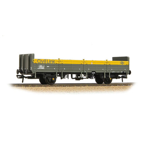 Bachmann Branchline OO Scale BR ZDA 'Bass' Open Wagon Low Ends BR Eng. 'Civil Link' Grey & Yellow - Hobbytech Toys