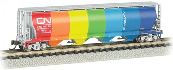 Bachmann N Scale 4-Bay Cylindrical Hopper, CN/Demonstrator