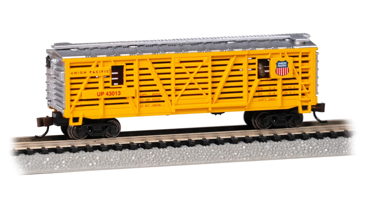 Bachmann N Scale Union Pacific Animated Stock Car With Horses