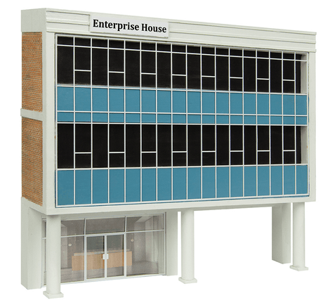 Bachmann Scenecraft 44 - 0212B OO Scale Low Relief Raised Office Blue - Hobbytech Toys