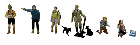 Bachmann Scenecraft OO Scale Hikers and Dog Walkers - Hobbytech Toys