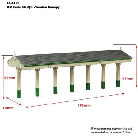 Bachmann Scenecraft OO Scale S&DJR Wooden Canopy Green and Cream - Hobbytech Toys