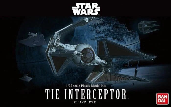 Bandai 5065568 1/72 Star Wars Tie Interceptor Model Kit - Hobbytech Toys