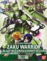 Bandai 5066153 1/100 Zaku Warrior with Blaze Wizard & Gunner Wizard - Hobbytech Toys
