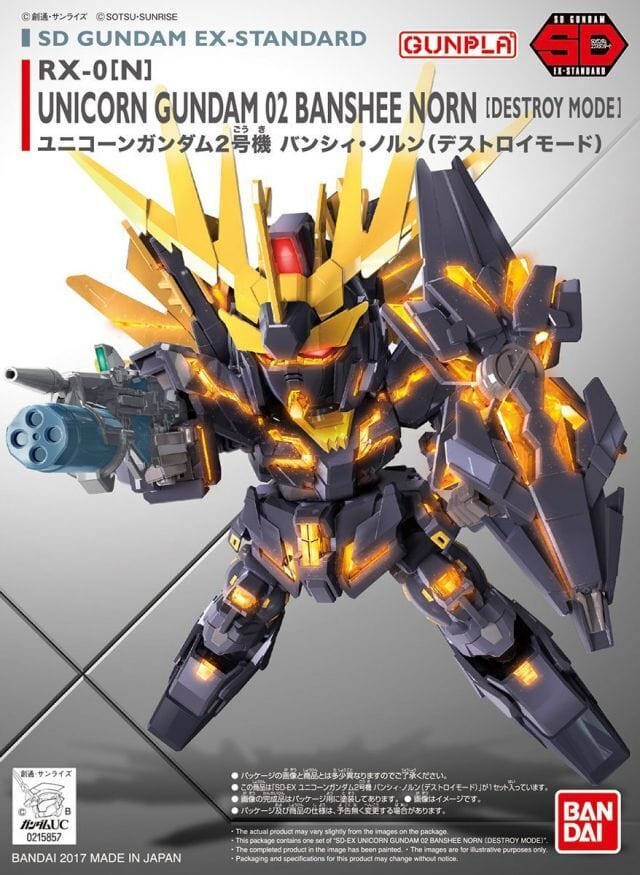 Bandai SD Gundam Ex-Standard 015 Unicorn Gundam 02 Banshee Norn Destroy Mode [5065628]