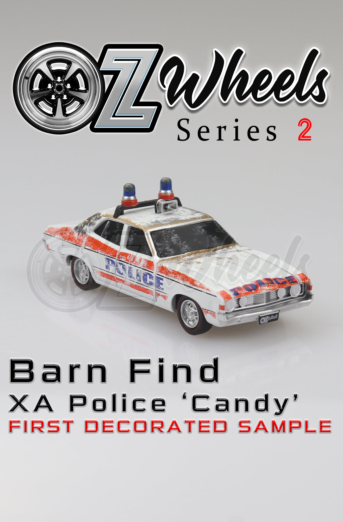 Oz Wheels 1/64 Ford XA Police Car Candy Barn Find Diecast Model (Series 2)