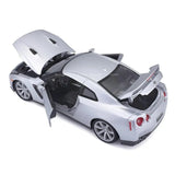 Bburago 1/18 2009 Nissan GT - R (R - 35) Silver Diecast Model - Hobbytech Toys