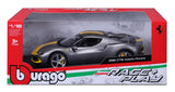 Bburago 1/18 2022 Ferrari 296 GTB Assetto Fiorano - Grigio Titanio Diecast Model - Hobbytech Toys