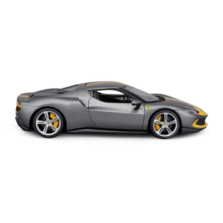 Bburago 1/18 2022 Ferrari 296 GTB Assetto Fiorano - Grigio Titanio Diecast Model - Hobbytech Toys
