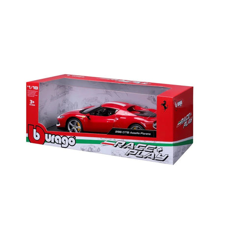 Bburago 1/18 2022 Ferrari 296 GTB Assetto Fiorano - Rosso Corsa Diecast Model - Hobbytech Toys
