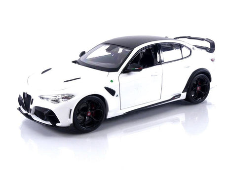 Bburago 1/18 2023 Alfa Romeo Giulia GTAM Trofeo White Diecast Model - Hobbytech Toys