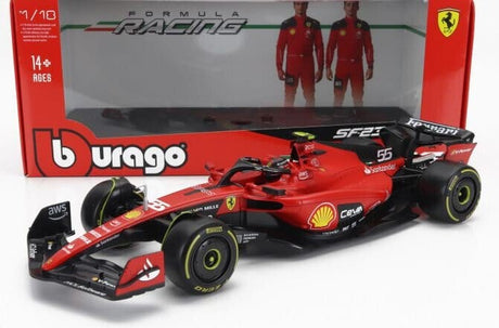 Bburago 1/18 2023 F - 1 Ferrari SF - 23 #55 Sainz Diecast Model - Hobbytech Toys