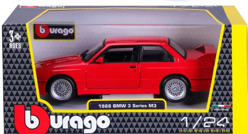 Bburago 1/24 1988 BMW E30 3 Series M3 - Assorted Colors Diecast Model