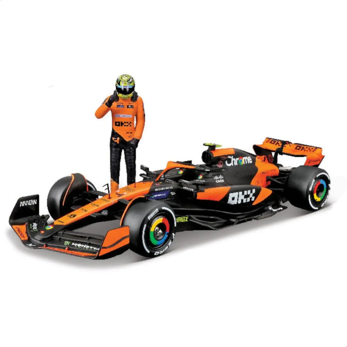 Bburago 1/24 2024 McLaren MCL38 F-1 with Norris #4 Figurine Diecast Model