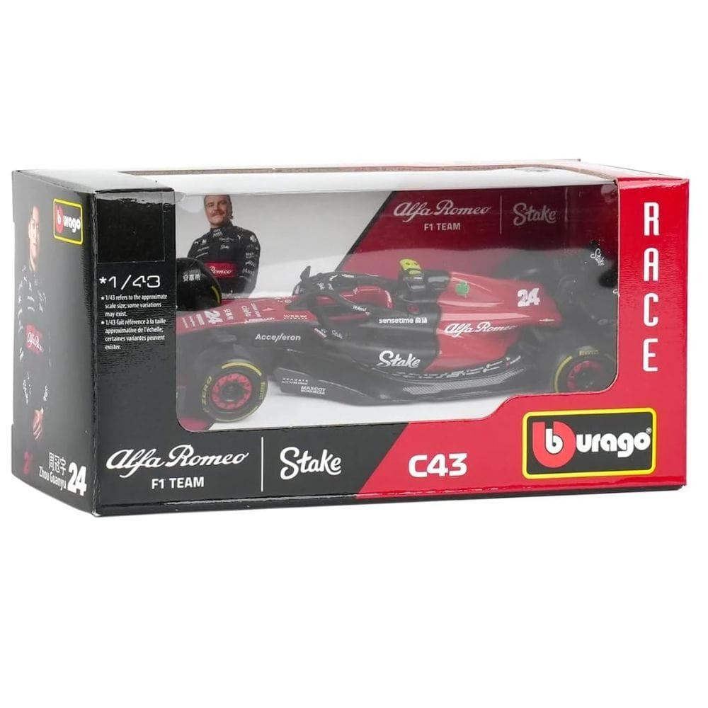 Bburago 1/43 2023 F - 1 Alfa Romeo Orlen C43 #24 Zhou WB Diecast Model - Hobbytech Toys