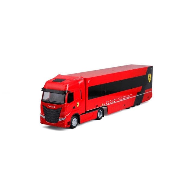Bburago 1/43 2024 Ferrari Transporter w/ one F-1 SF-24 Car Diecast Model