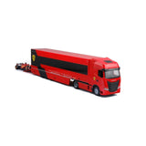 Bburago 1/43 2024 Ferrari Transporter w/ one F-1 SF-24 Car Diecast Model
