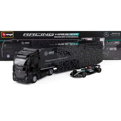 Bburago 1/43 2024 Mercedes Transporter W-15 w/ one F-1 car Diecast Model