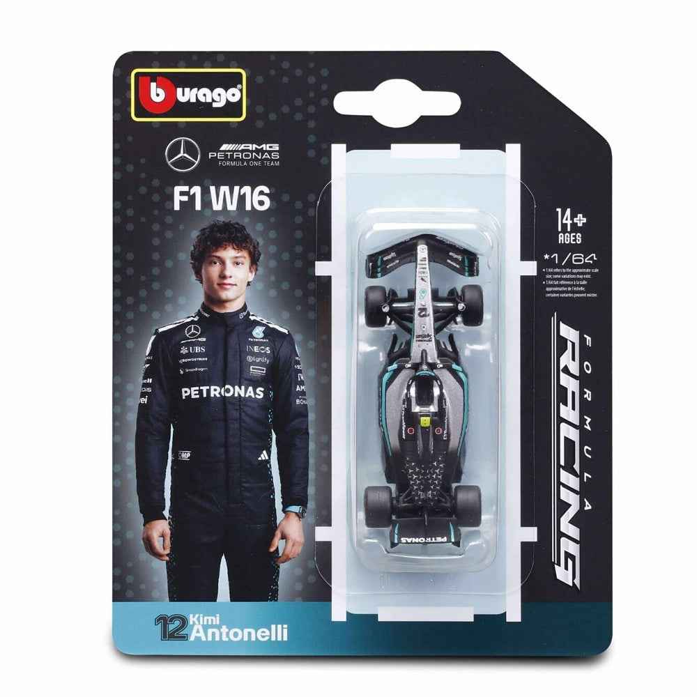 Bburago 1/64 2025 Mercedes-AMG F1 W16 #12 Andrea Kimi Antonelli Diecast Model
