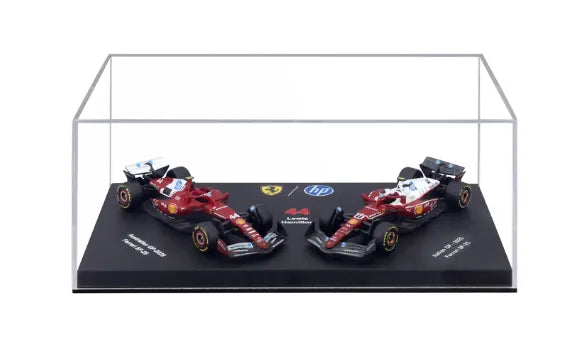 Bburago 1/64 2025 Scuderia Ferrari SF-25 - Hamilton #44 Twin Pack in Showcase Diecast Model