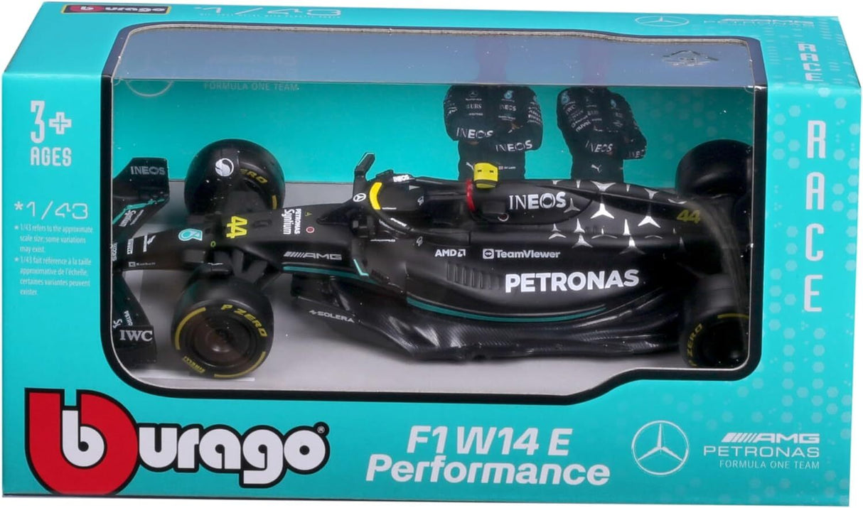 Bburago 1/43 2023 F - 1 Mercedes W 14 #44 Hamilton WB Diecast Model - Hobbytech Toys
