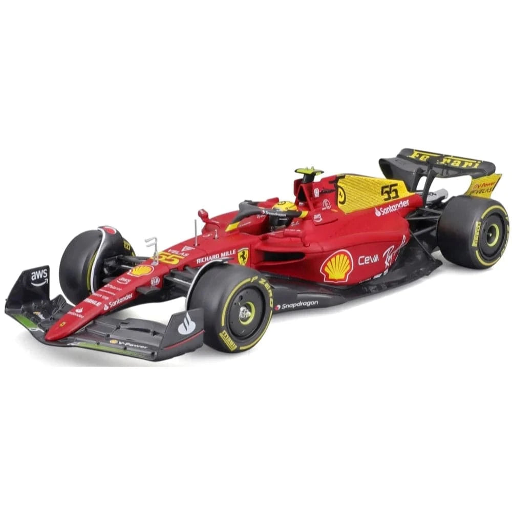 Bburago 26806S 1/24 Ferrari Racing 2022 F1 75 Sainz No. 55 Diecast Model - Hobbytech Toys