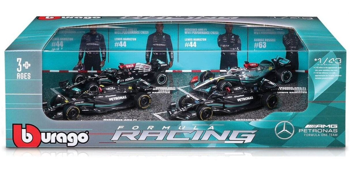 Bburago F1 1:43 Gift Set Mercedes AMG #44 Hamilton - 4pc Gift Set
