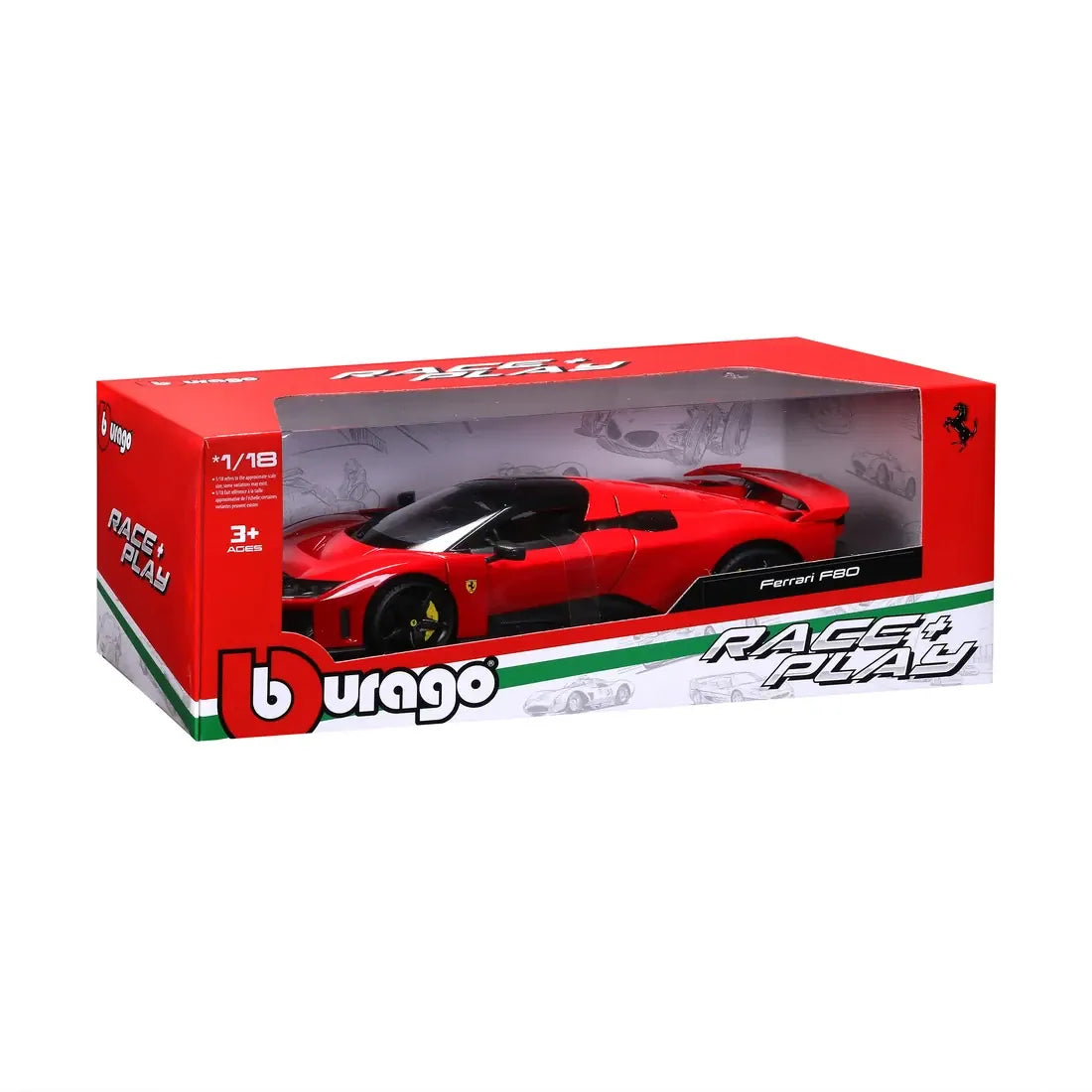 BBurago Ferrari Race & Play 1/18 2024 Ferrari F-80 - Red