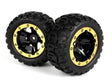 Blackzon 540087 Slyder MT Wheels/Tires Assembled - Black/Gold (2pcs) - Hobbytech Toys
