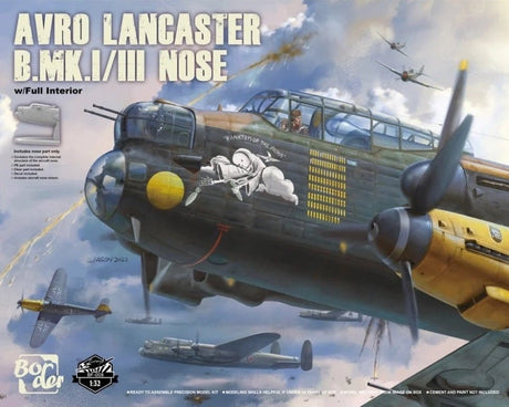 Border Model 1/32 Avro Lancaster B.MK1/III Nose w/Full Interior Plastic Model Kit - Hobbytech Toys