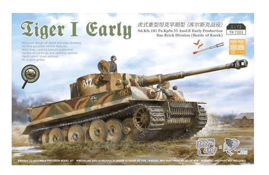 Border Model 1/72 Tiger I Early Sd.Kfz.181 Pz.Kpfw.VI Ausf.E Early Production Das Reich Division Plastic Model Kit